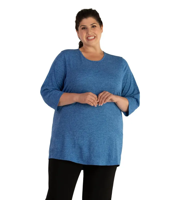 QuikLite Scoop Neck 3/4 Sleeve Top - FINAL SALE sold by JunoActive
