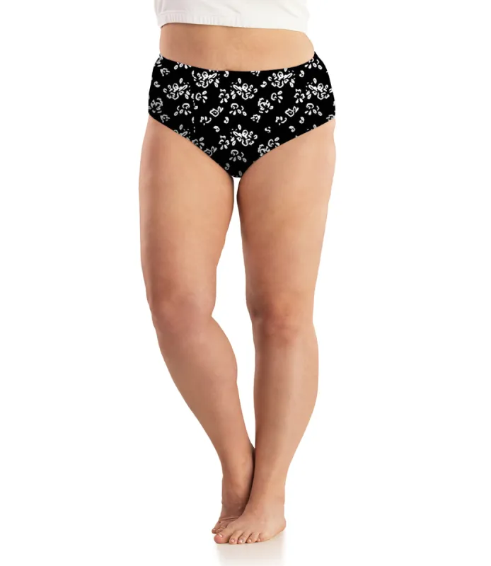 Junowear Cotton Stretch Classic Brief Fresh Gardenia Print sold by JunoActive