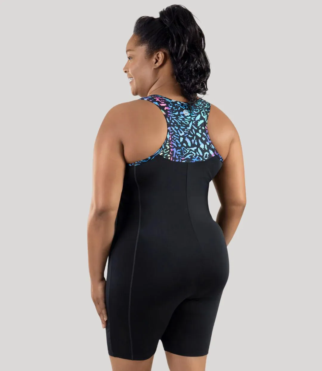 QuikEnergy Racerback Zip Front Aquatard Coral Reef Black sold by JunoActive product image thumbnail 2