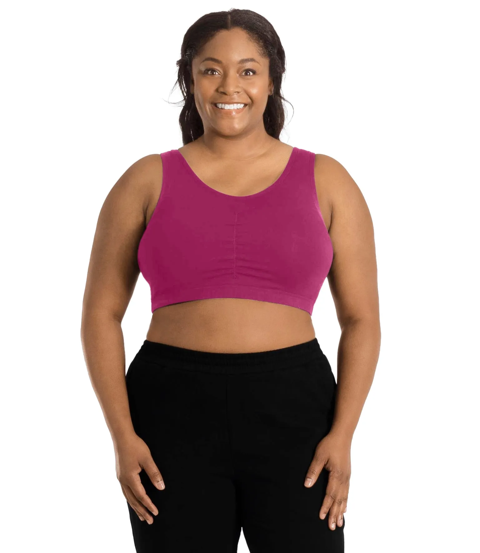 Stretch Naturals Shirred Front Bra Top Classic Colors sold by JunoActive