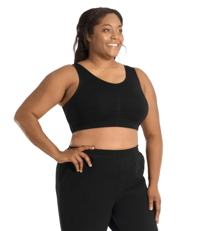 Stretch Naturals Shirred Front Bra Top Basic Colors sold by JunoActive