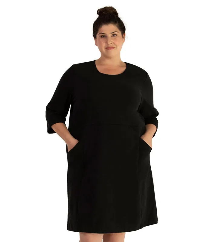 Legacy Cotton Casual 3/4 Sleeve Dress Basic Colors - FINAL SALE sold by JunoActive