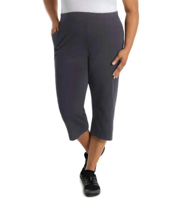 Stretch Naturals Side Pocket Capri Oak Gray sold by JunoActive
