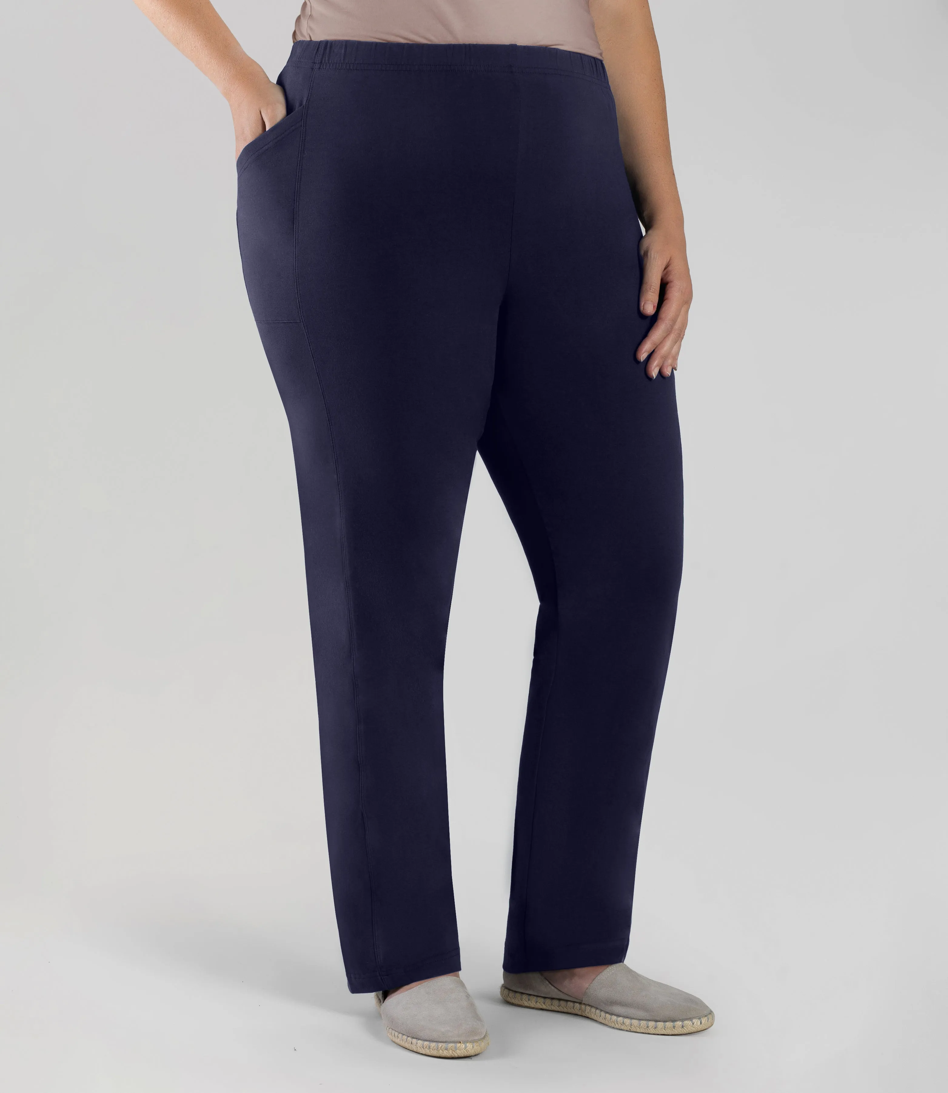 Stretch Naturals Side Pocket Loose Fit Leggings Dark Navy sold by JunoActive
