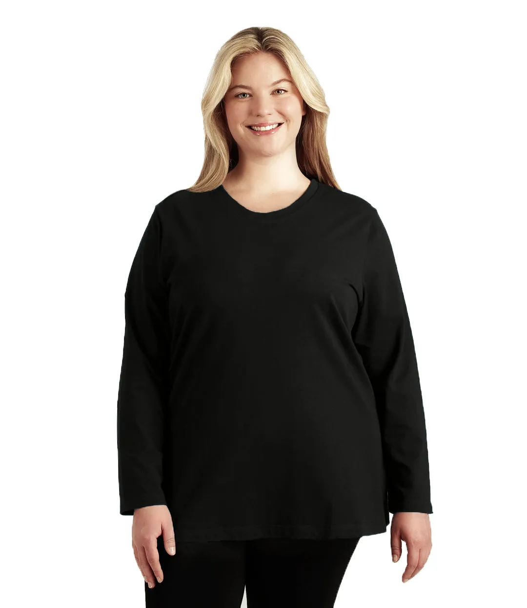 Stretch Naturals Lite Long Sleeve Scoop Neck Top Basic Colors sold by JunoActive