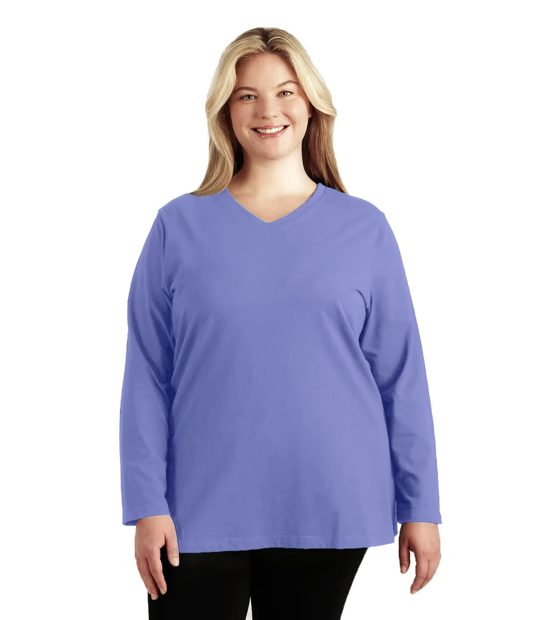 Stretch Naturals Long Sleeve V-Neck Top Classic Colors sold by JunoActive product image thumbnail 3