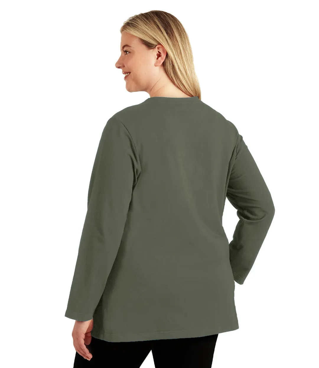 Stretch Naturals Long Sleeve V-Neck Top Classic Colors sold by JunoActive product image thumbnail 2