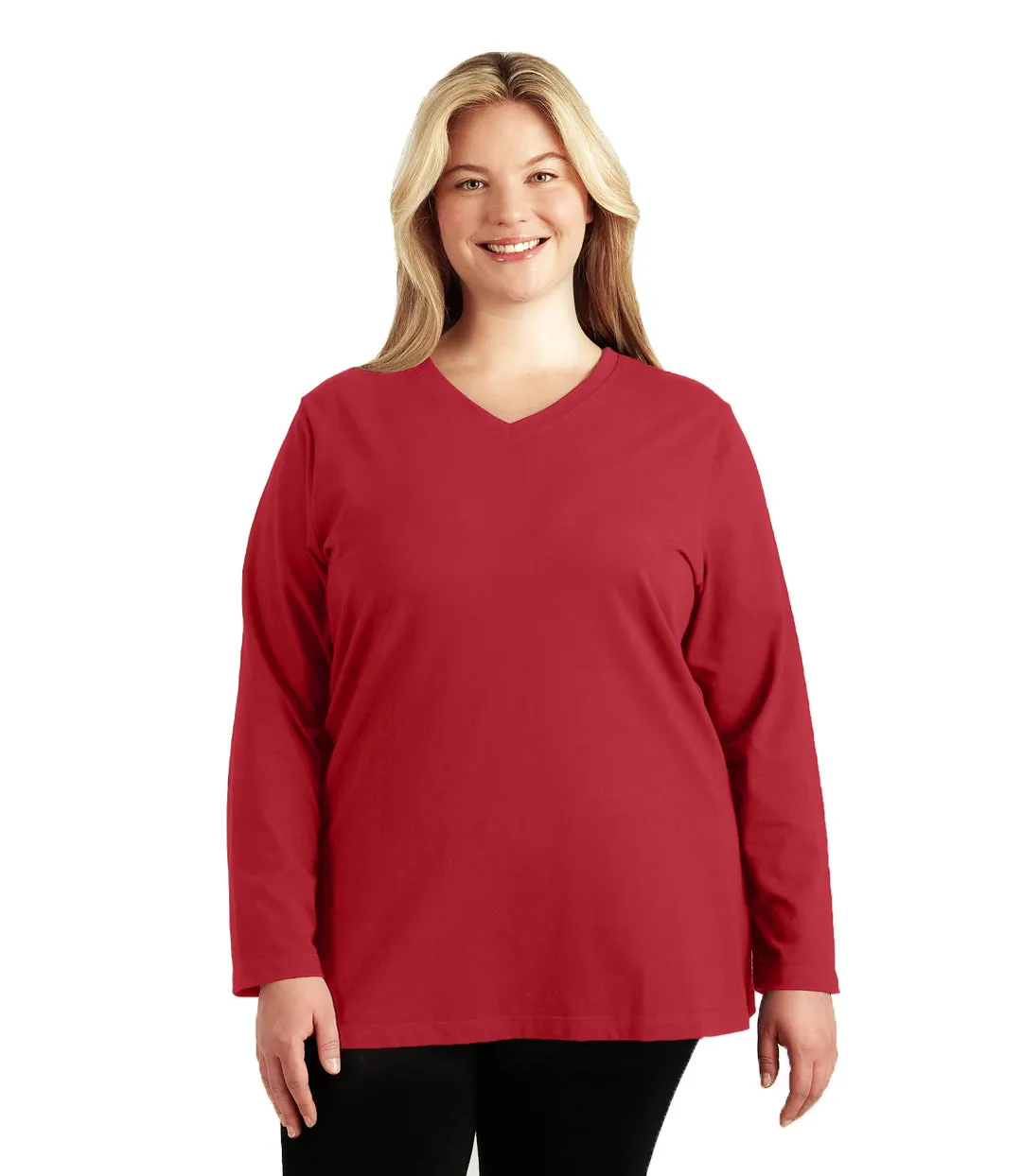 Stretch Naturals Long Sleeve V-Neck Top Classic Colors sold by JunoActive product image thumbnail 5