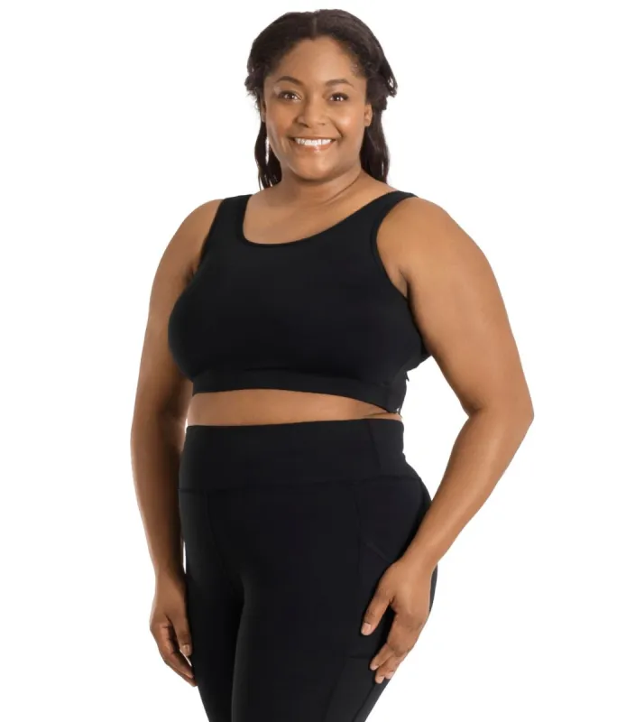 JunoStretch Scoop Neck Bra Top Black sold by JunoActive