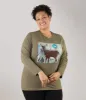 Designer Graphic Long Sleeve V-Neck Top Twilight Forest sold by JunoActive