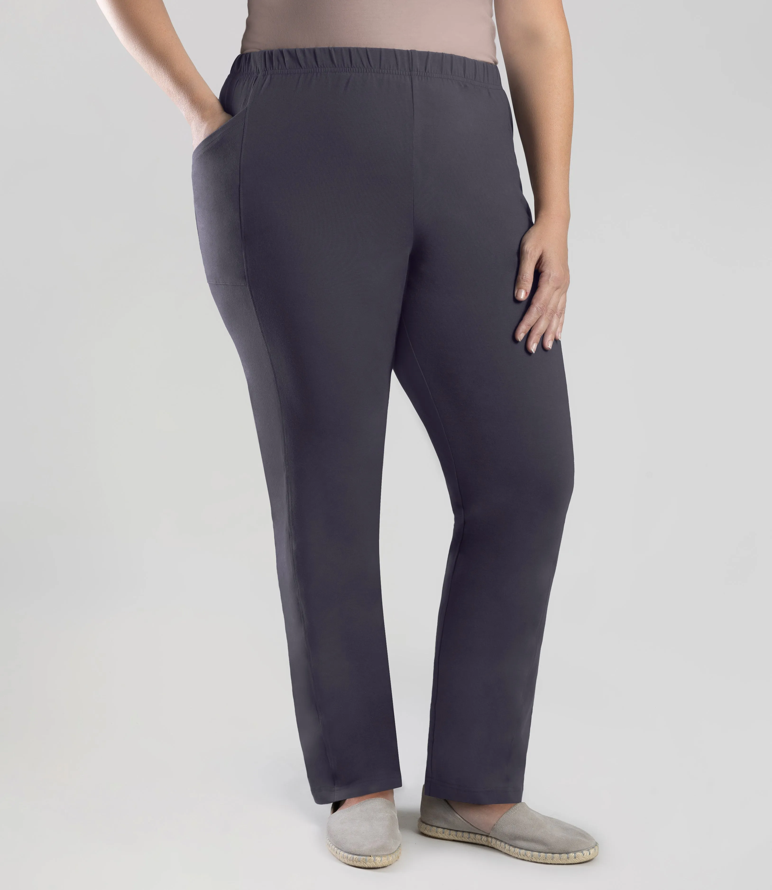 Stretch Naturals Side Pocket Loose Fit Leggings Oak Gray sold by JunoActive