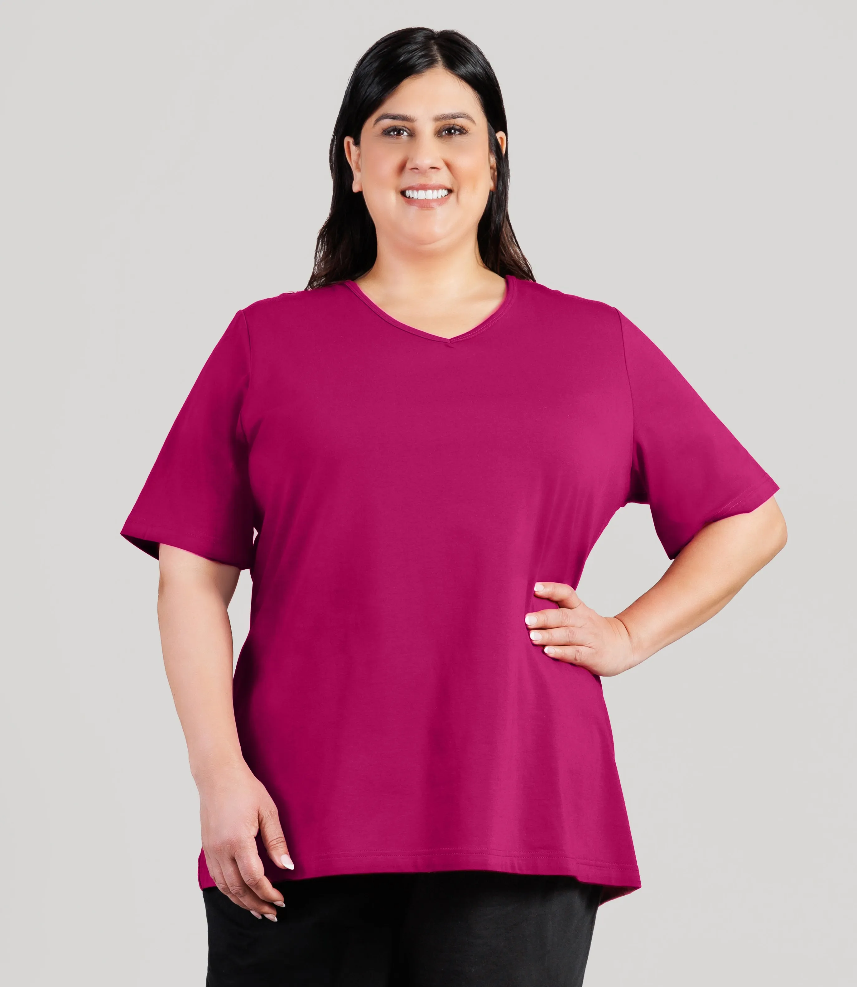 Stretch Naturals Lite Elbow Sleeve V-Neck Top sold by JunoActive product image thumbnail 4