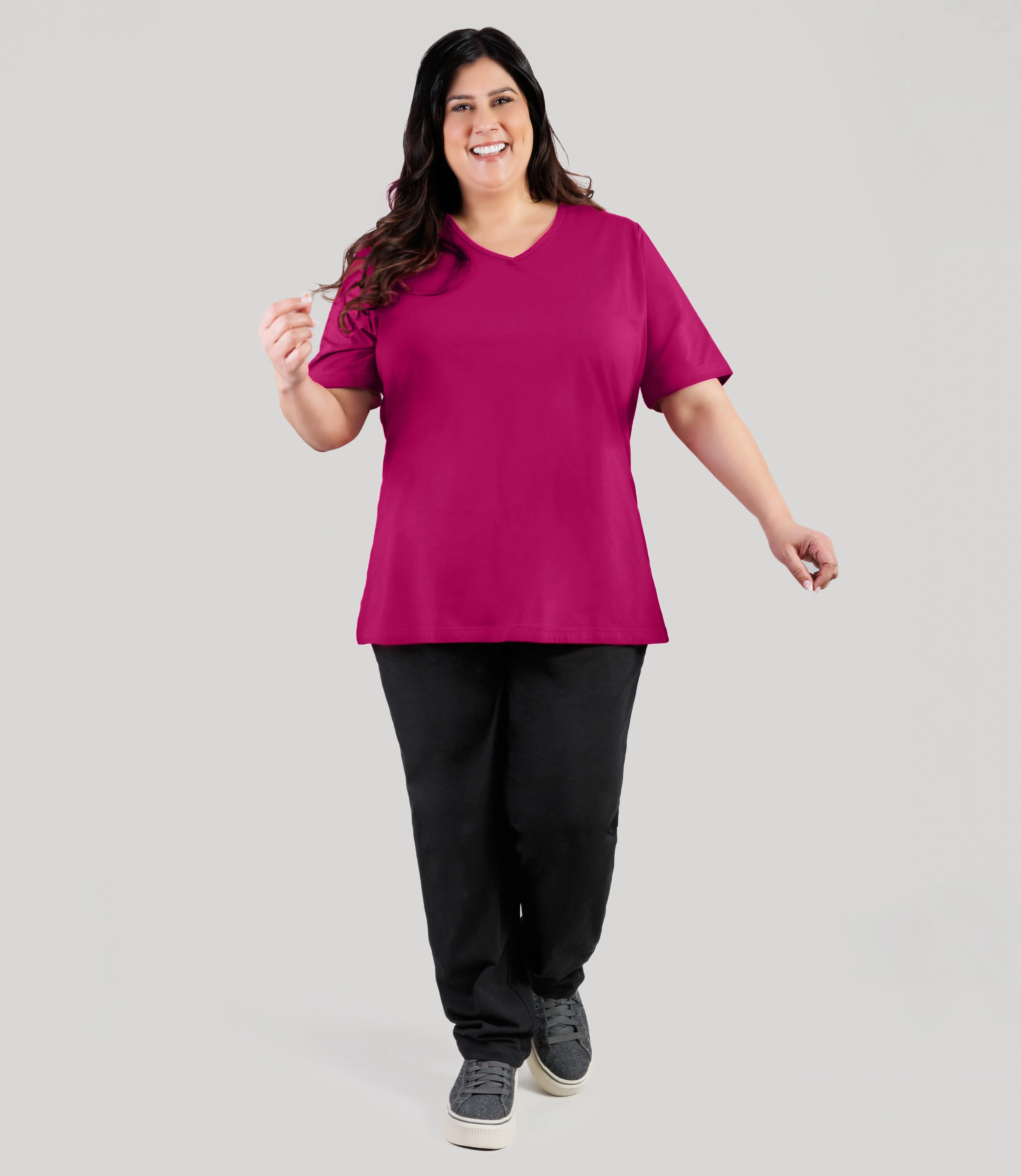 Stretch Naturals Lite Elbow Sleeve V-Neck Top sold by JunoActive product image thumbnail 3