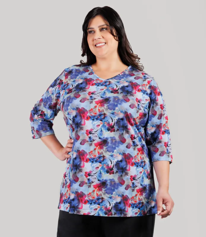 Junonia Printed 3/4 Sleeve Tunic Floral Dreams sold by JunoActive