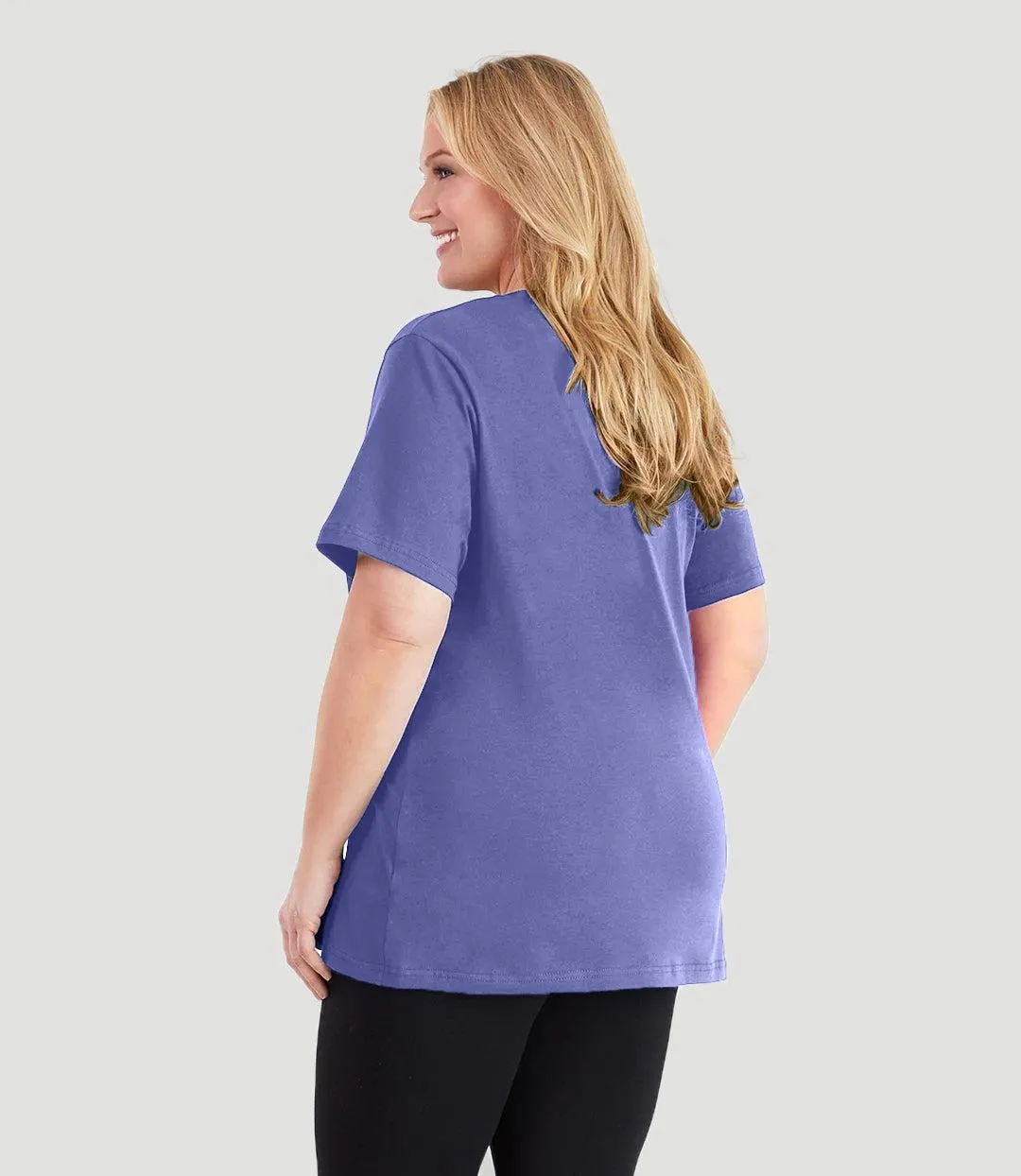 Designer Graphic V-Neck Top Pink Petals sold by JunoActive product image thumbnail 2