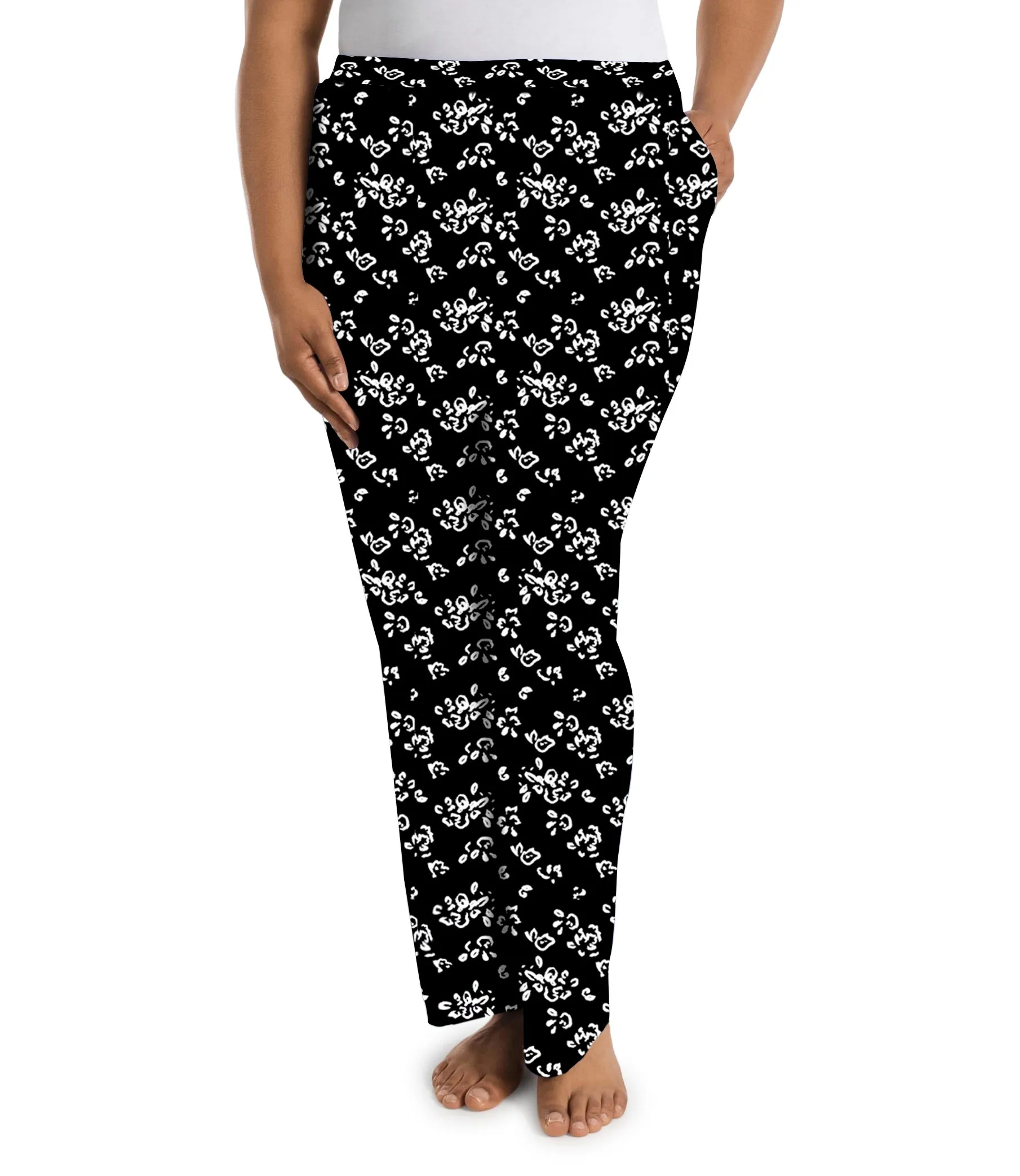 Stretch Naturals Lite Pocketed Pant Fresh Gardenia Print - FINAL SALE sold by JunoActive