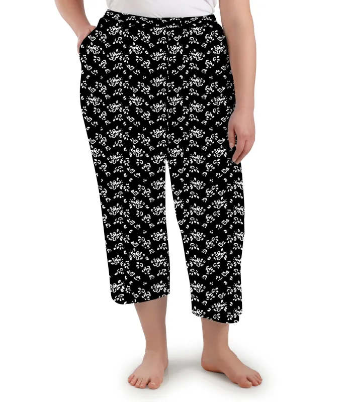 Stretch Naturals Lite Pocketed Capris Fresh Gardenia Print - FINAL SALE sold by JunoActive