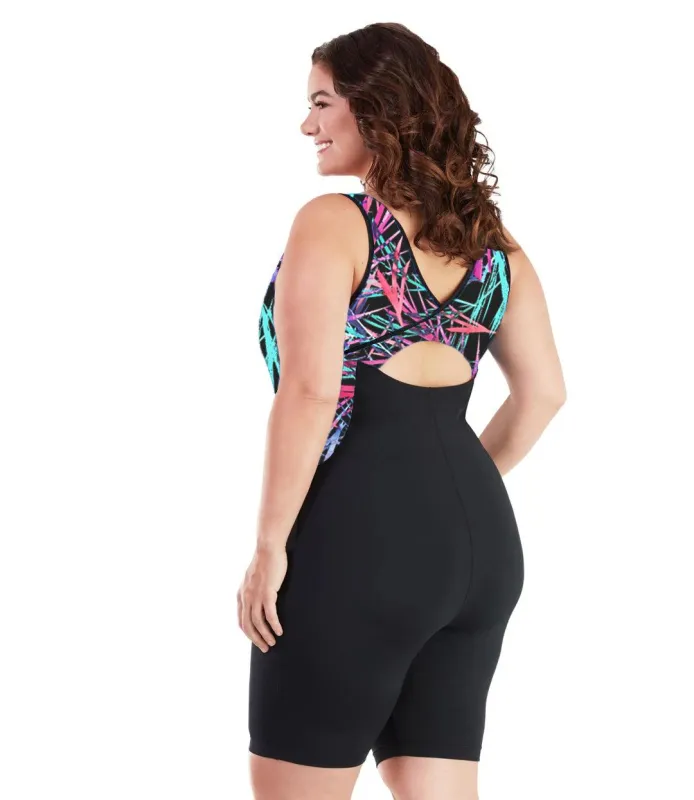AquaSport Crossback Aquatard Sunset Palm Print Black - FINAL SALE sold by JunoActive