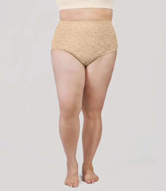 Junowear Hush Full Fit Briefs Ecru Swirl Print sold by JunoActive