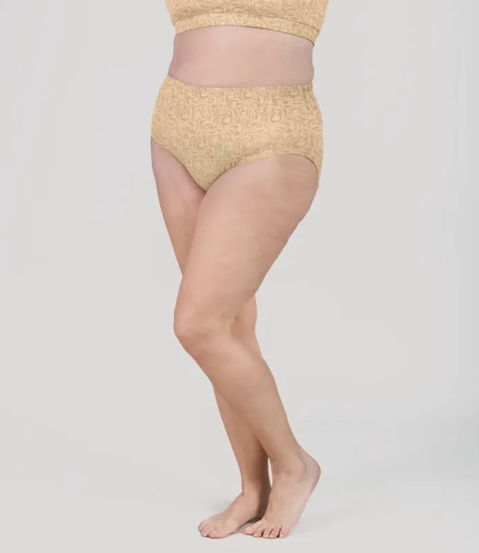 Junowear Hush Classic Briefs Ecru Swirl Print sold by JunoActive
