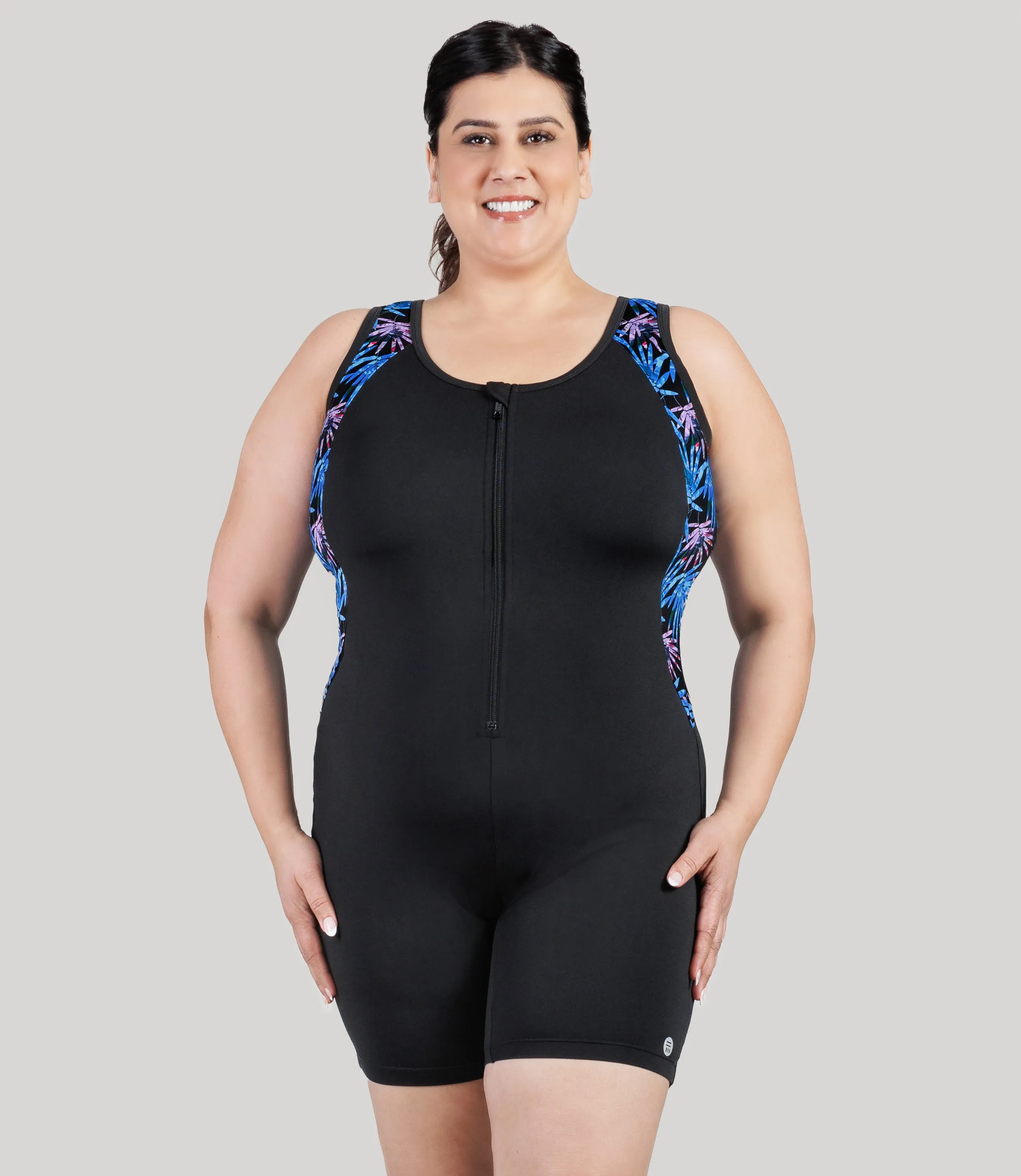 AquaSport Crossback Aquatard Jewel Palmetto Print Black sold by JunoActive