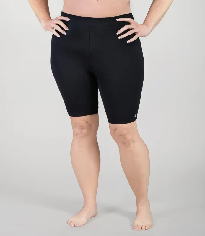 AquaSport High Waist Fitted Swim Shorts Black sold by JunoActive