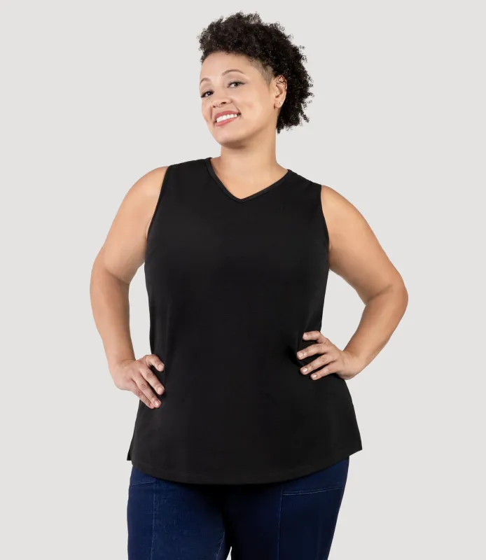 Junonia Classic Sleeveless Top Black made by JunoActive