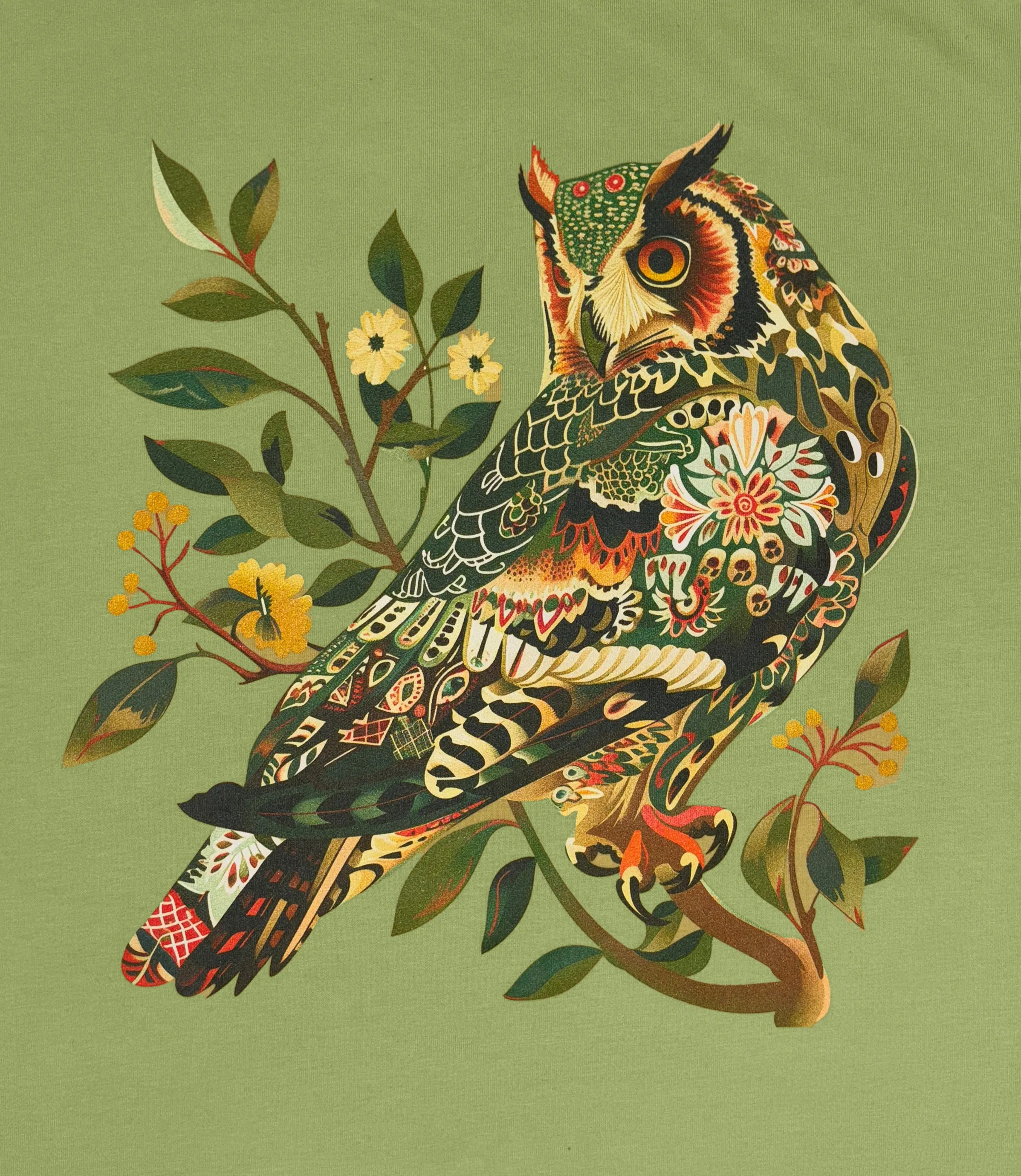 Designer Graphic Long Sleeve Scoop Neck Top Woodland Owl sold by JunoActive product image thumbnail 3