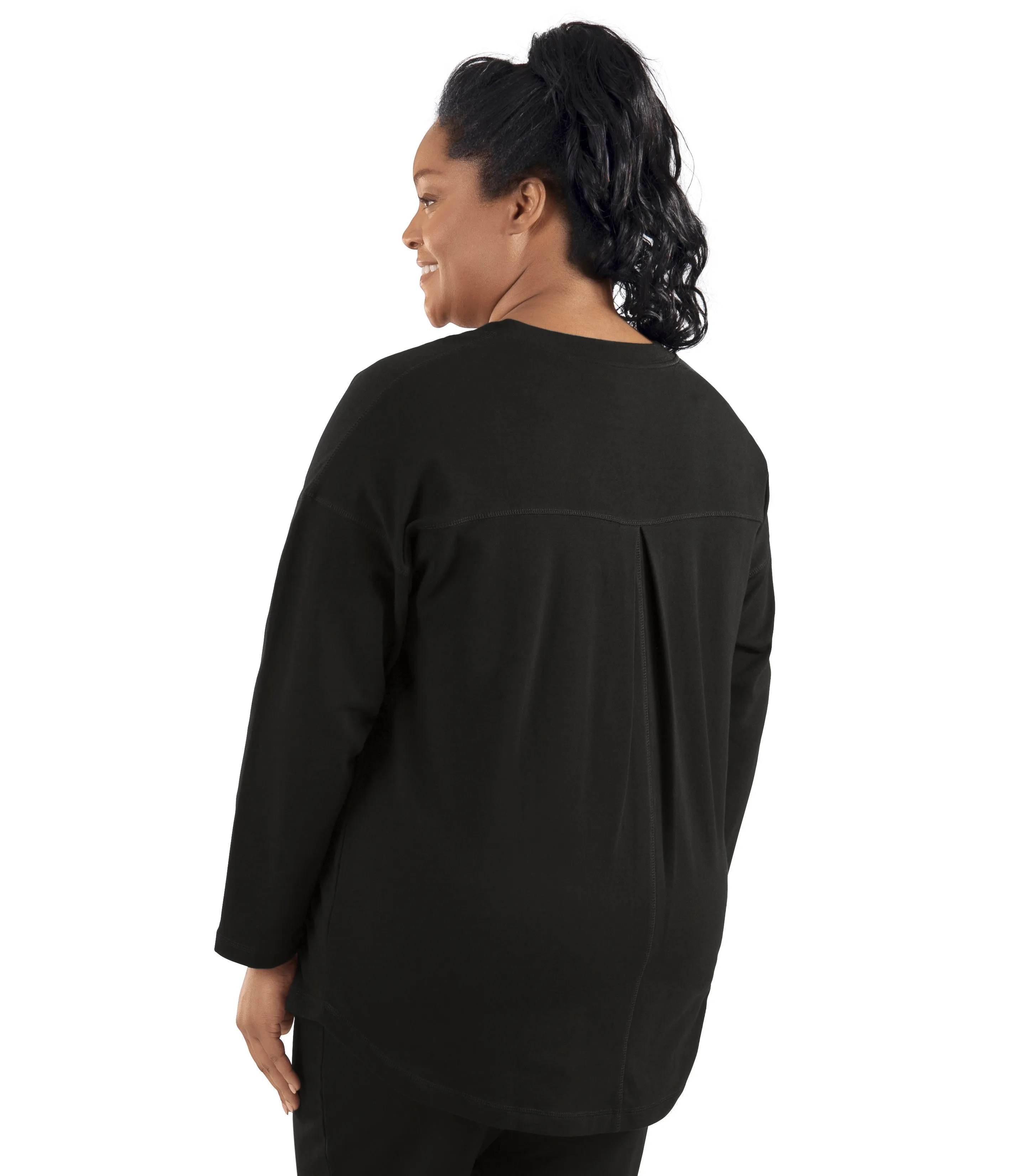 MaVie Cotton Drop Shoulder V-neck Tunic Basic Colors - FINAL SALE sold by JunoActive product image thumbnail 2