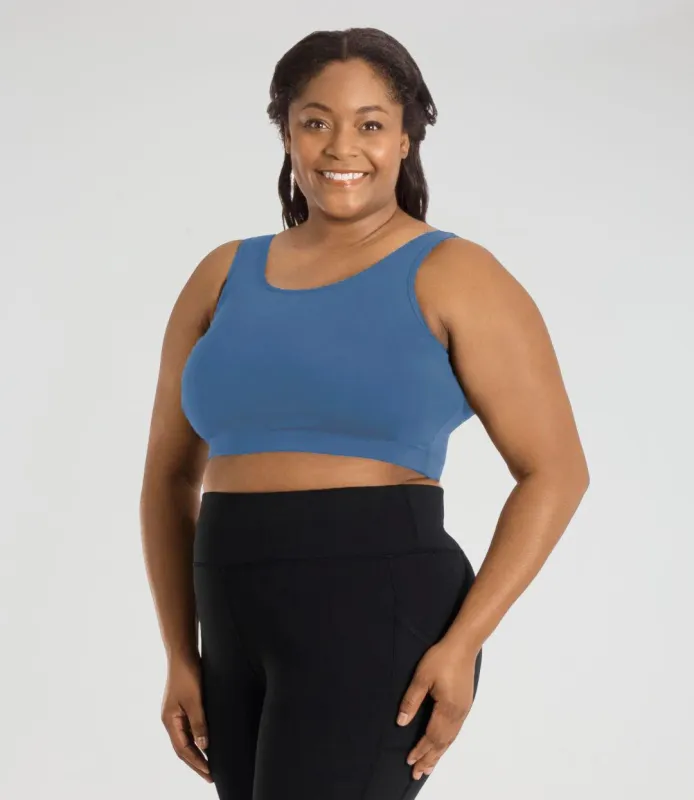 JunoStretch Scoop Neck Bra Top Serenity Blue - FINAL SALE sold by JunoActive