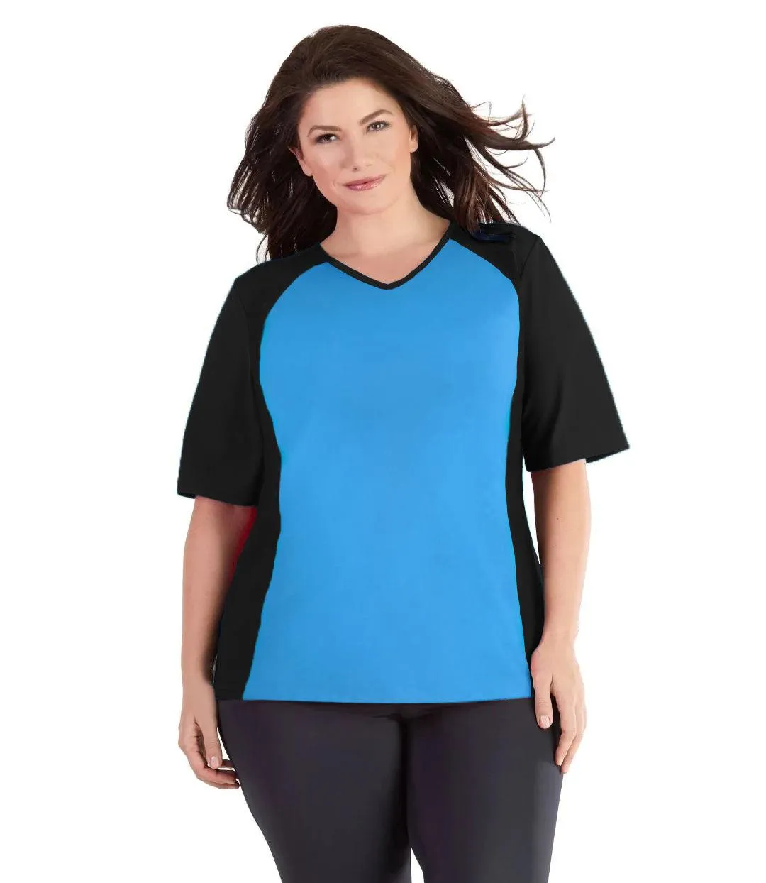 QuikEnergy Lite Swim and Beach Short Sleeve Top Turquoise - FINAL SALE sold by JunoActive