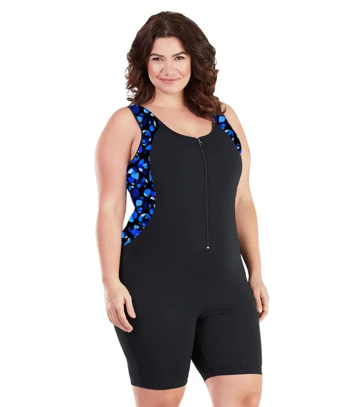 AquaSport Crossback Aquatard Ocean Blues Print Black - FINAL SALE sold by JunoActive