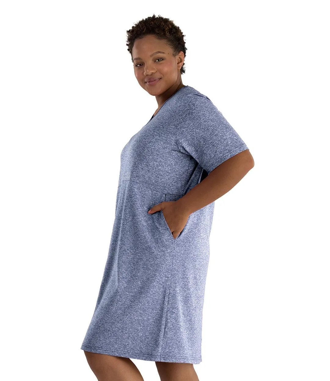 SoftWik Short Sleeve Dress with Pockets - FINAL SALE sold by JunoActive product image thumbnail 2