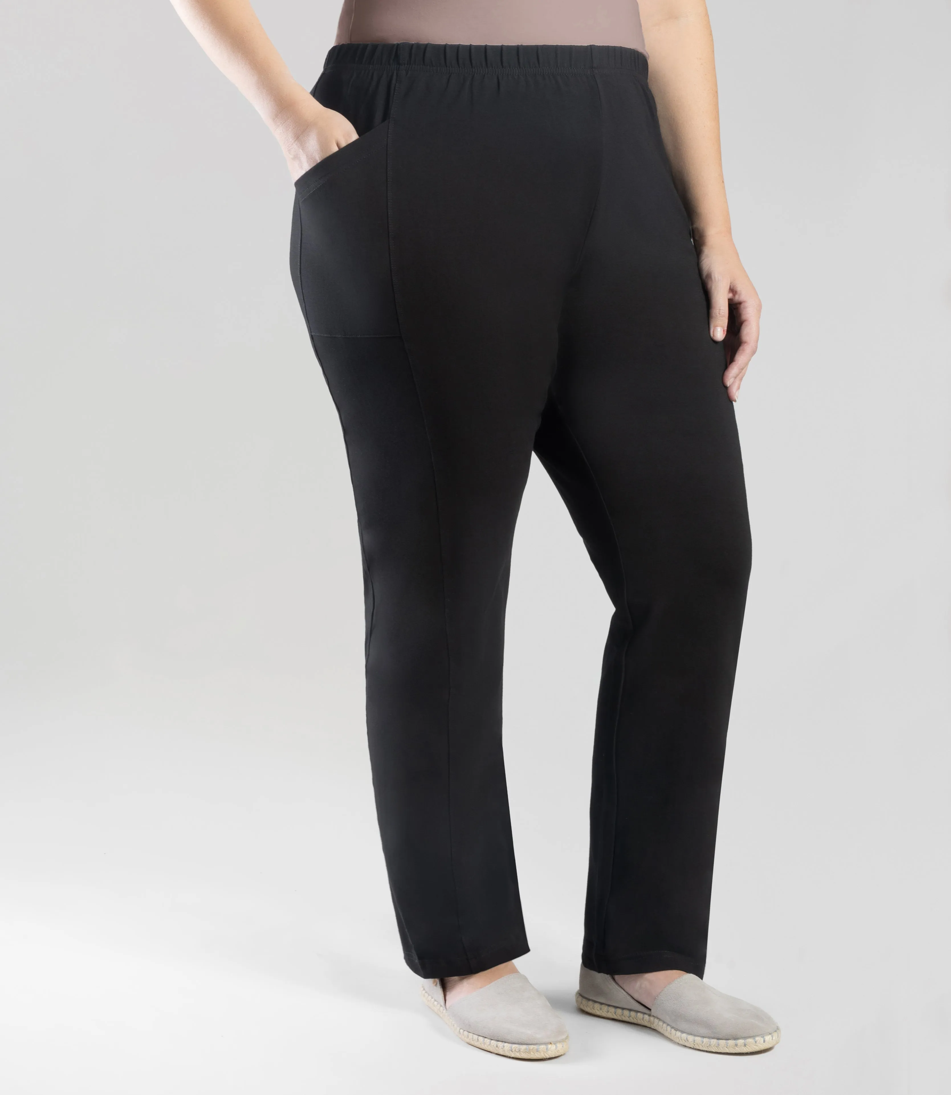 Stretch Naturals Side Pocket Loose Fit Leggings Tall Black sold by JunoActive