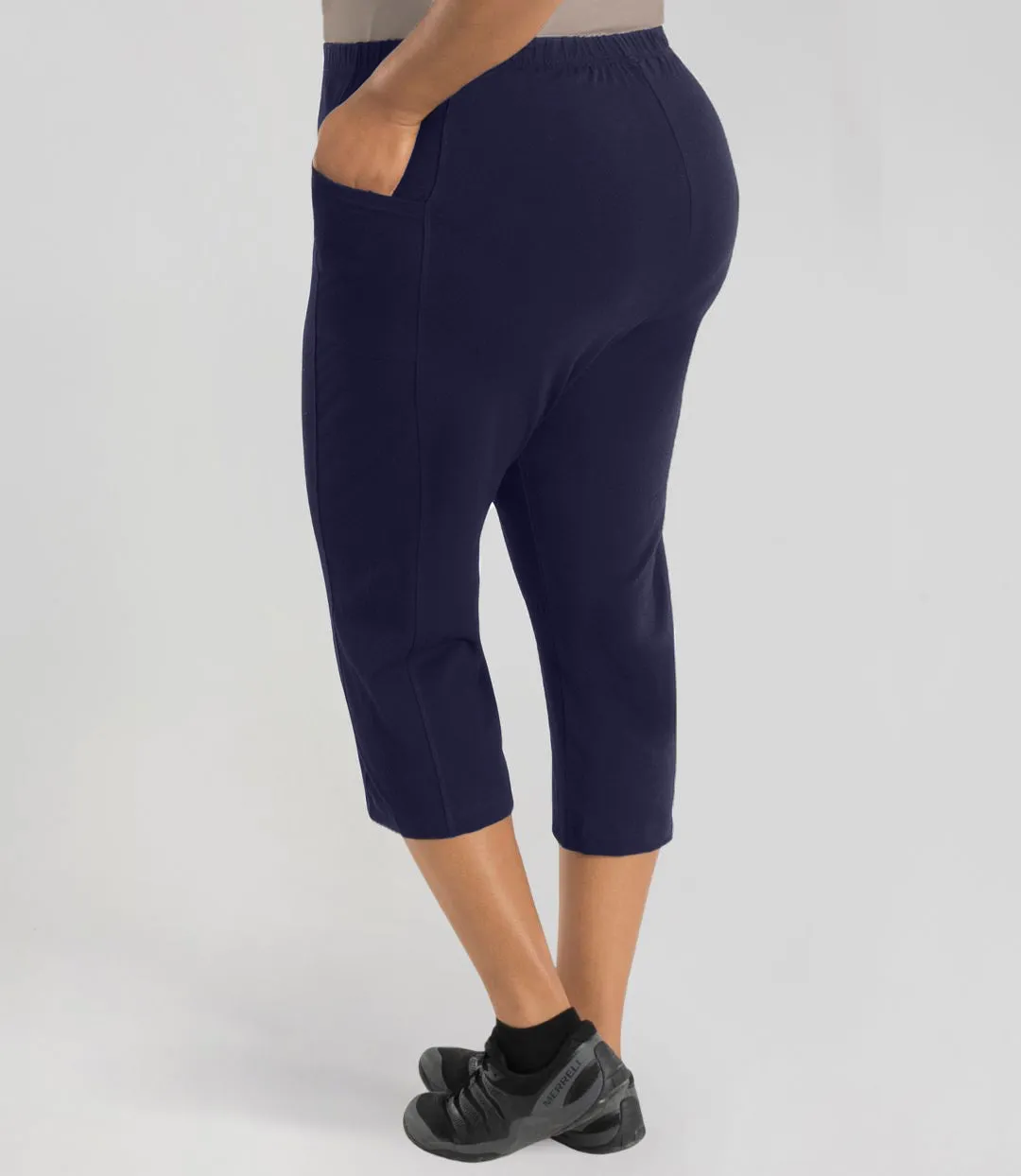Stretch Naturals Side Pocket Capri Dark Navy sold by JunoActive product image thumbnail 2