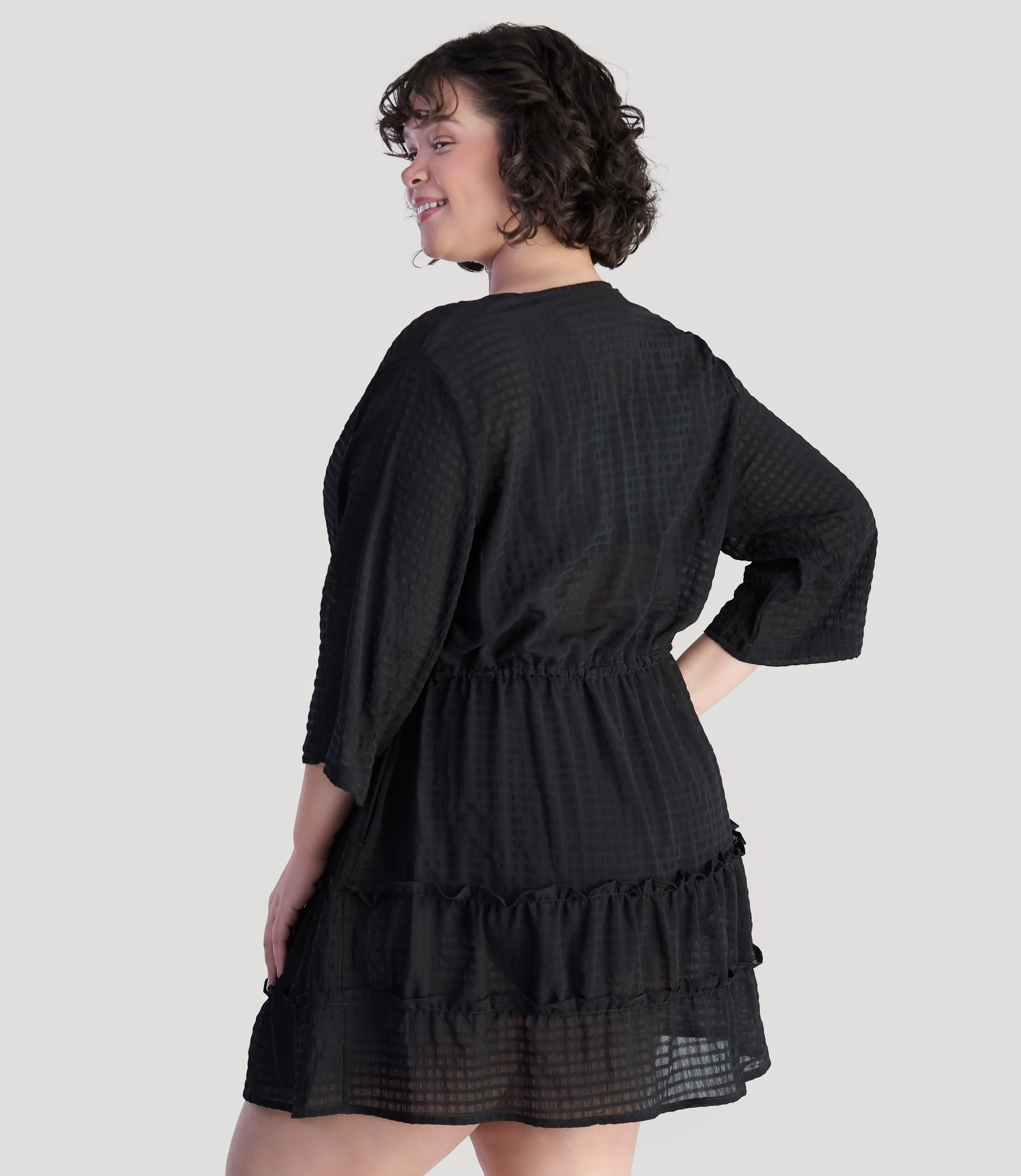 BellaStyle Tie Front Tiered Cover-Up sold by JunoActive product image thumbnail 2