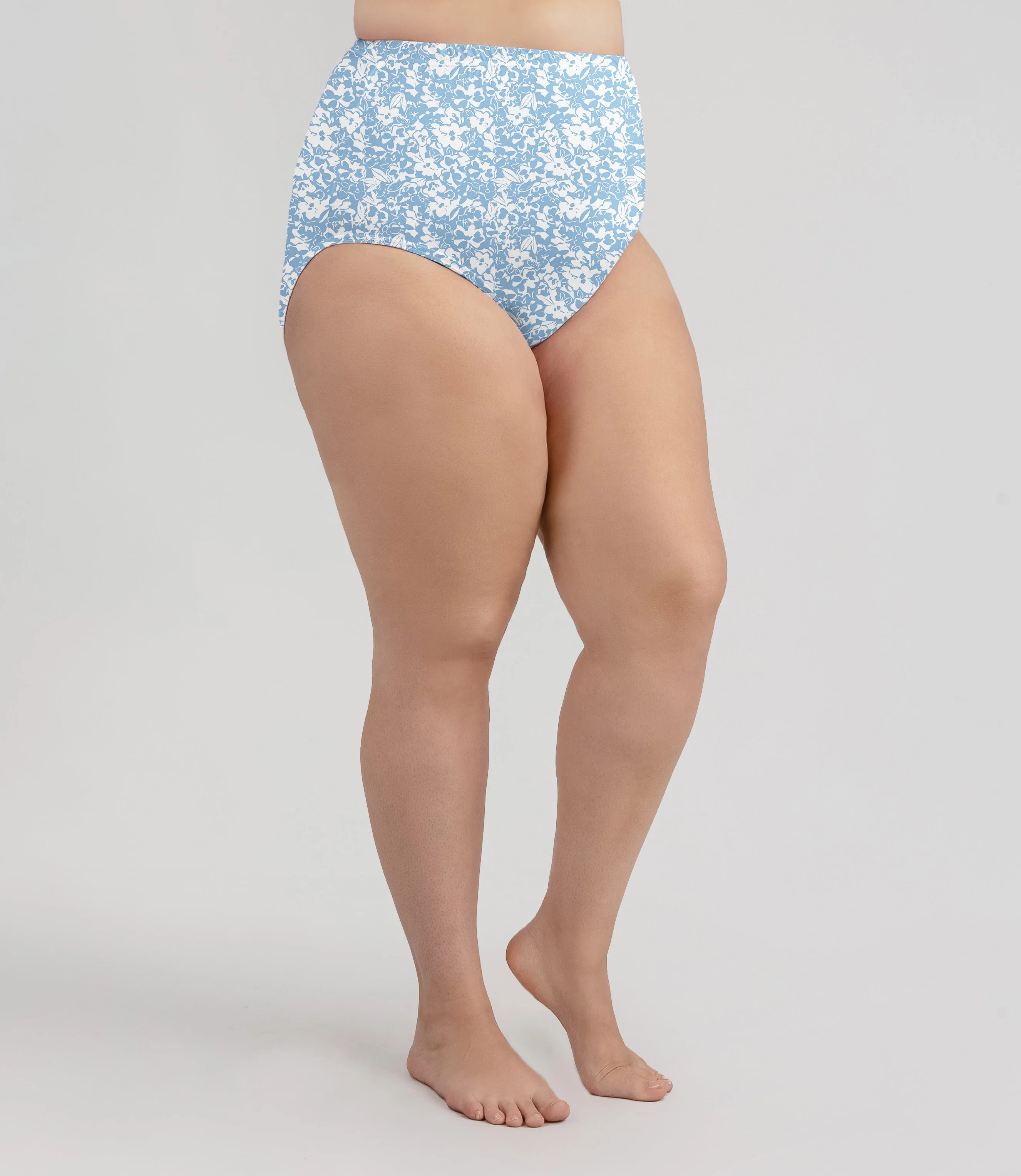 Junowear Cotton Stretch Full Fit Brief Blue Blossoms Print sold by JunoActive