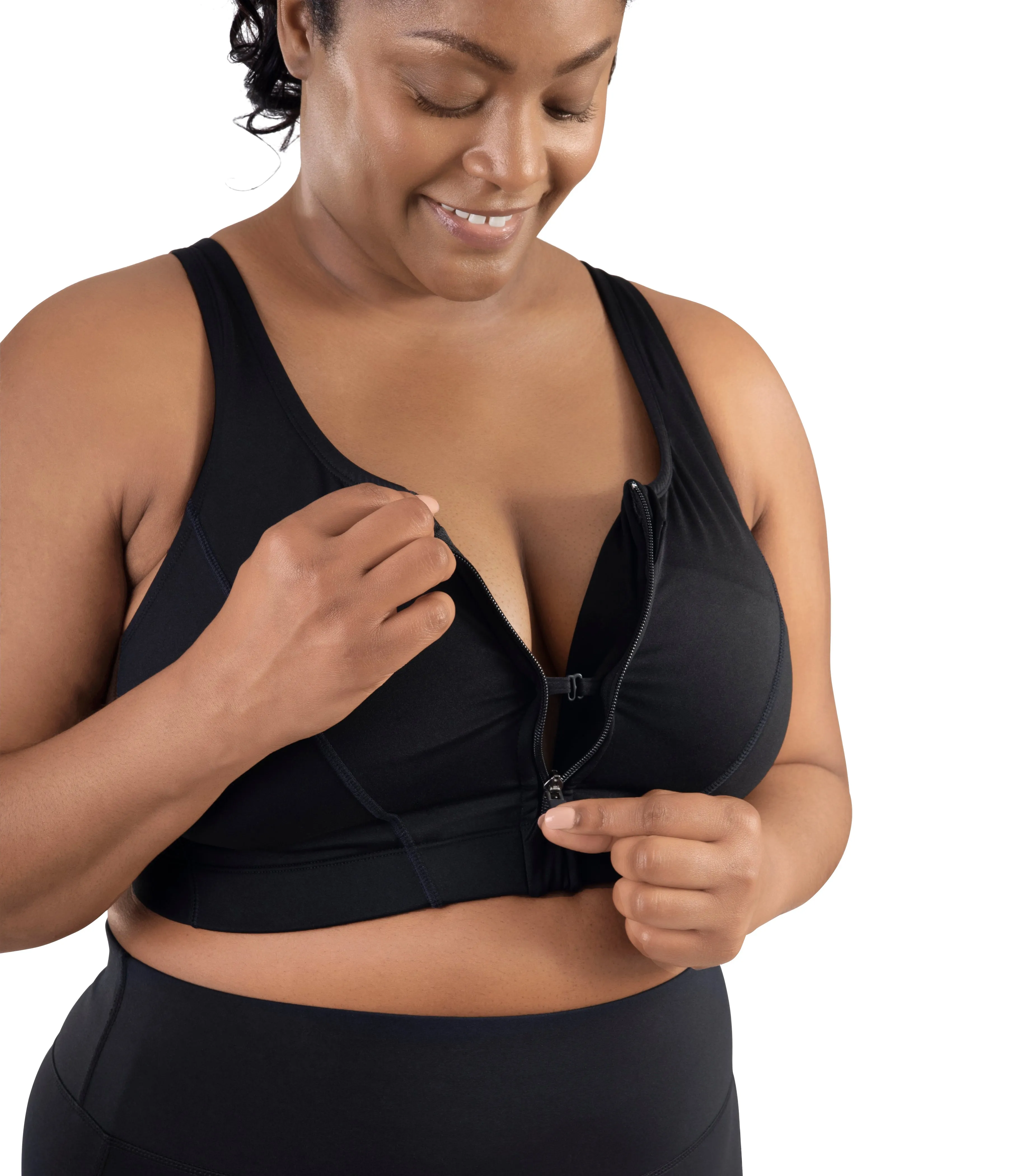 Comfort Support Zip Front Plus Size Sports Bra sold by JunoActive product image thumbnail 4
