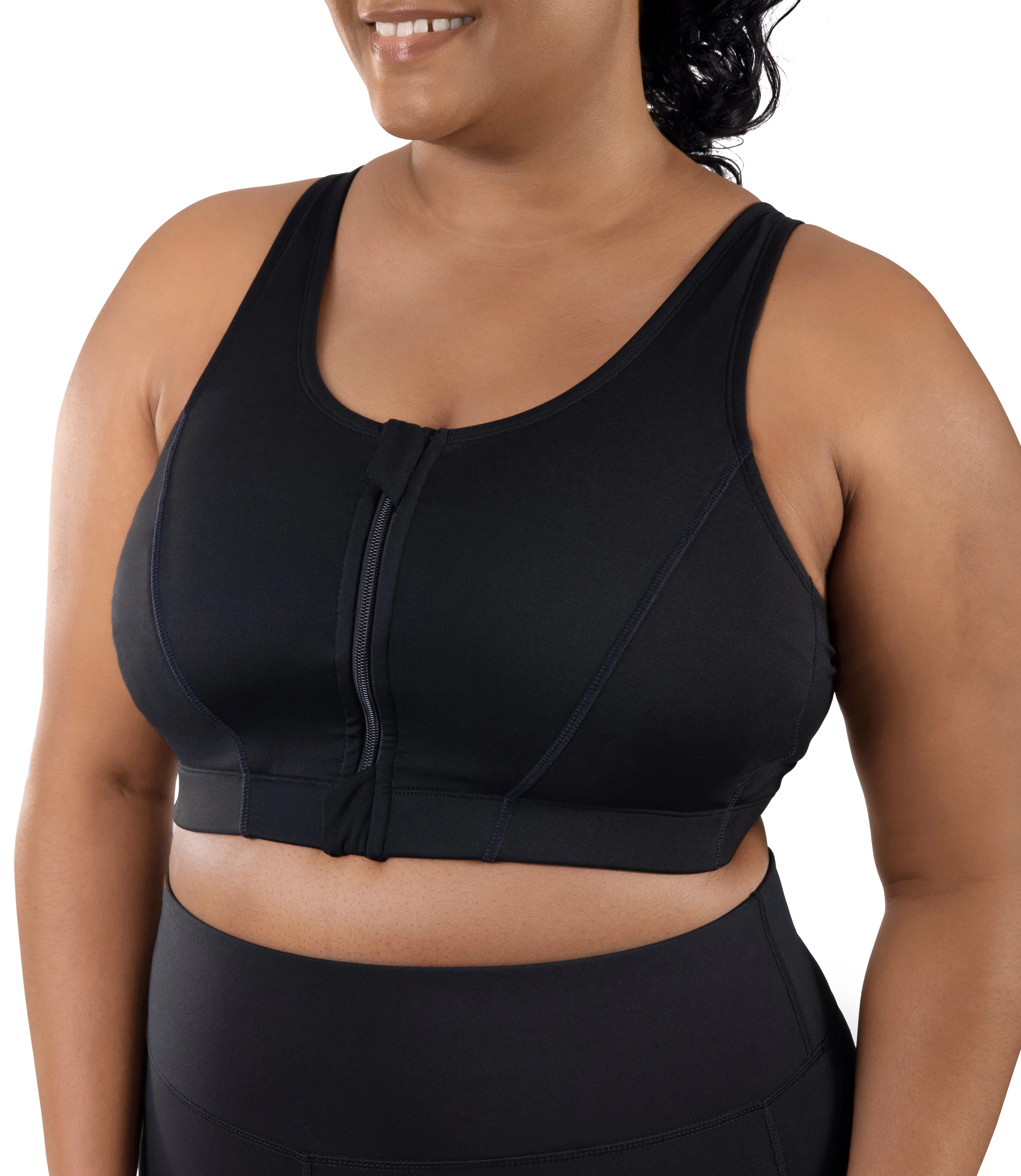 Comfort Support Zip Front Plus Size Sports Bra sold by JunoActive product image thumbnail 5