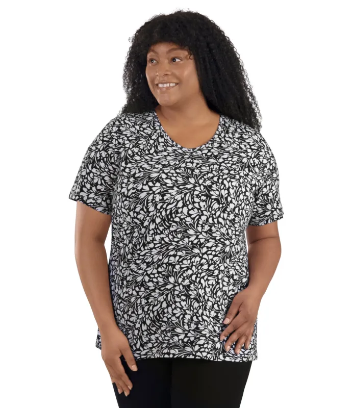 LifeStyle Cotton Short Sleeve Top Botanic Print - FINAL SALE made by JunoActive
