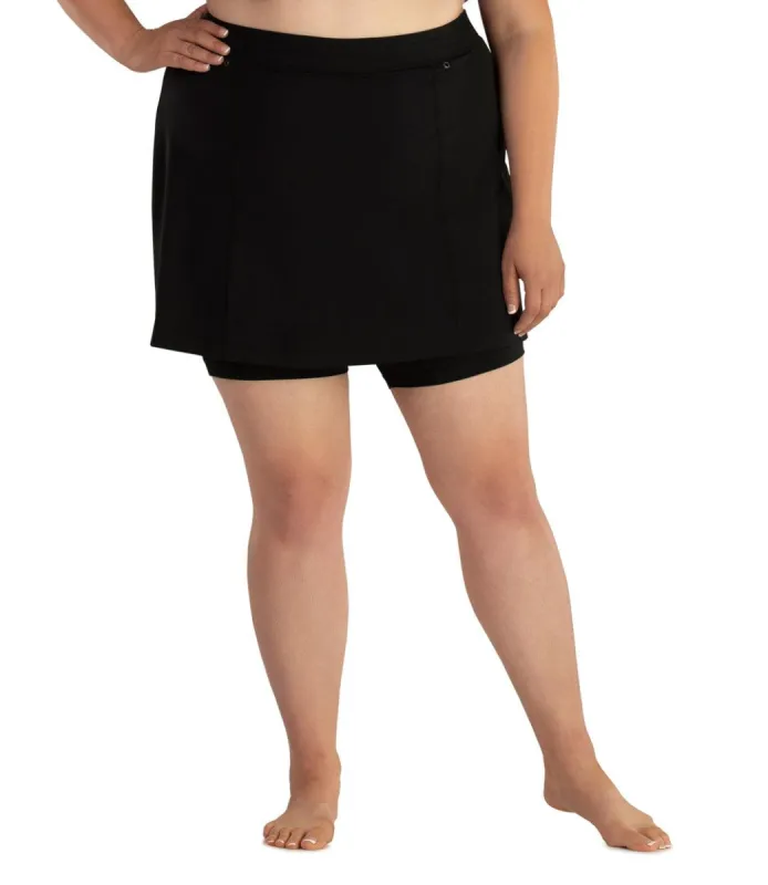 QuikEnergy Swim Skirt with Short Black sold by JunoActive