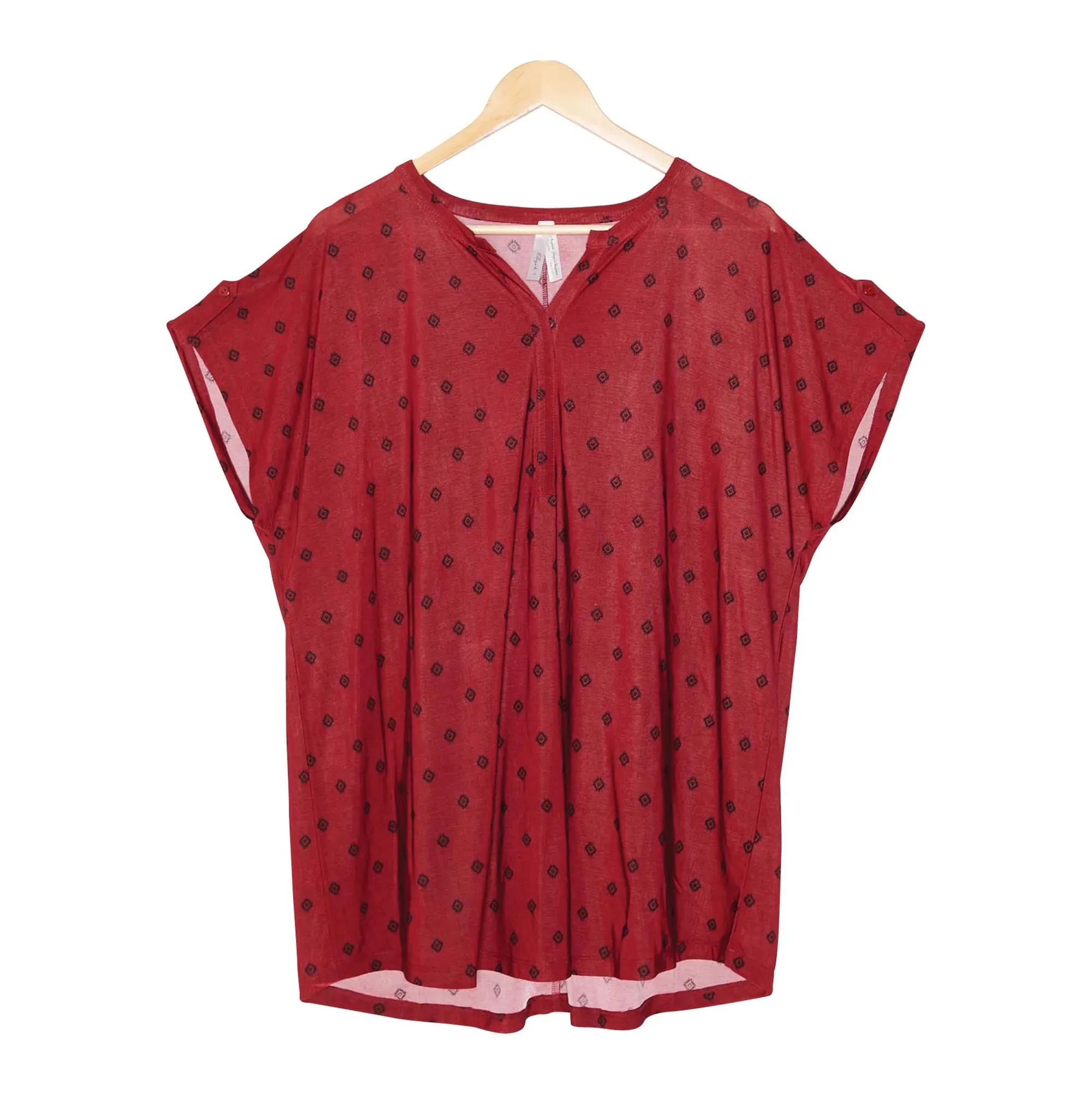 Women's Plus Short Sleeve Printed Henley Top sold by Giant Tiger product image thumbnail 5