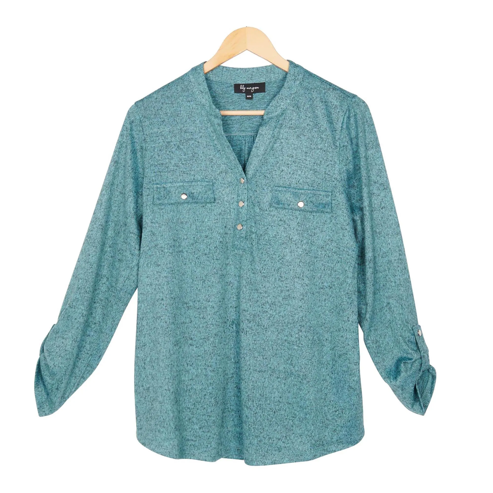 lily morgan Women's Modern Chic Long Sleeve Knit Top with Zip Pockets sold by Giant Tiger product image thumbnail 4