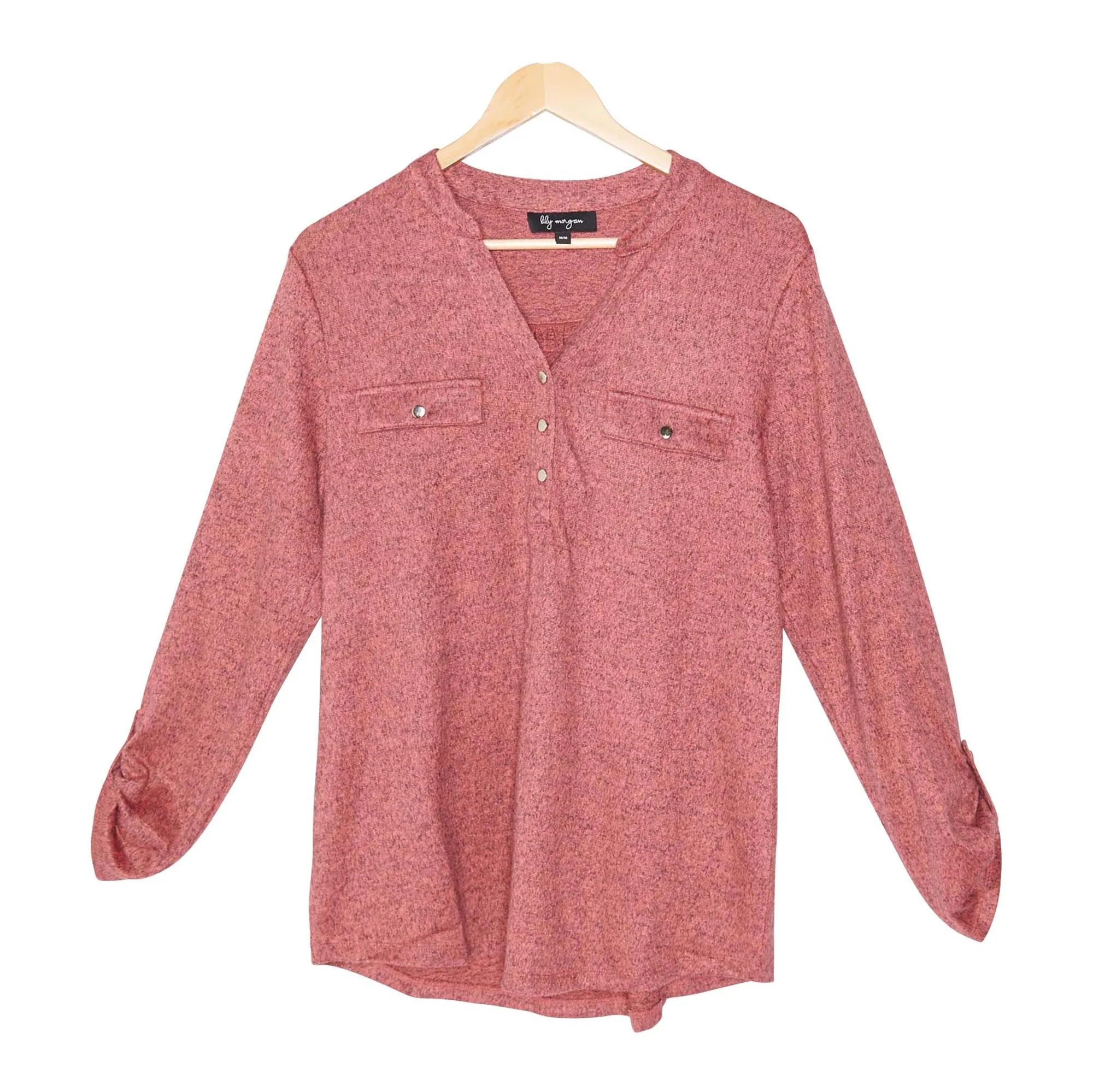 lily morgan Women's Modern Chic Long Sleeve Knit Top with Zip Pockets sold by Giant Tiger product image thumbnail 3