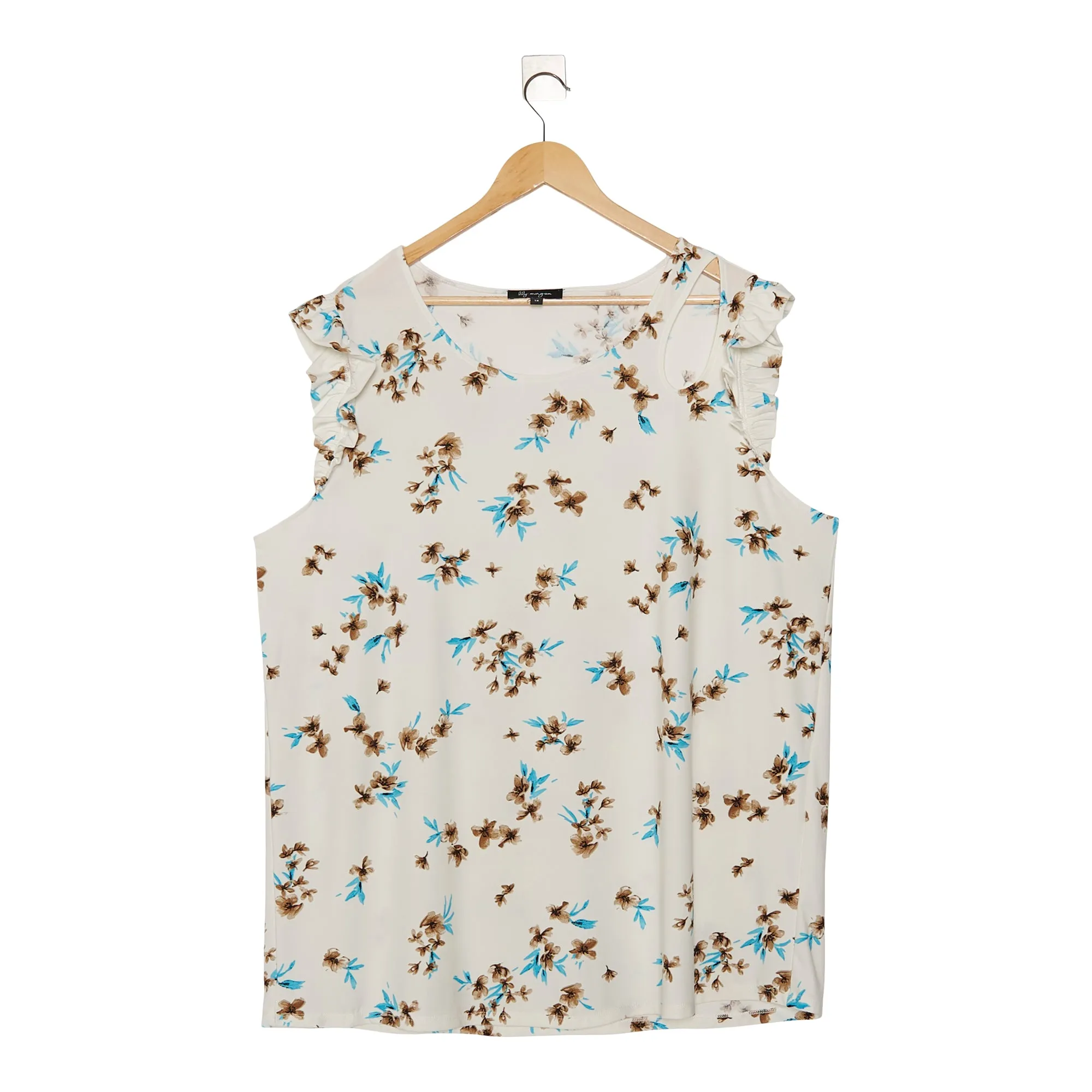 lily morgan Women's Plus Ruffle Cutout Top sold by Giant Tiger product image thumbnail 4