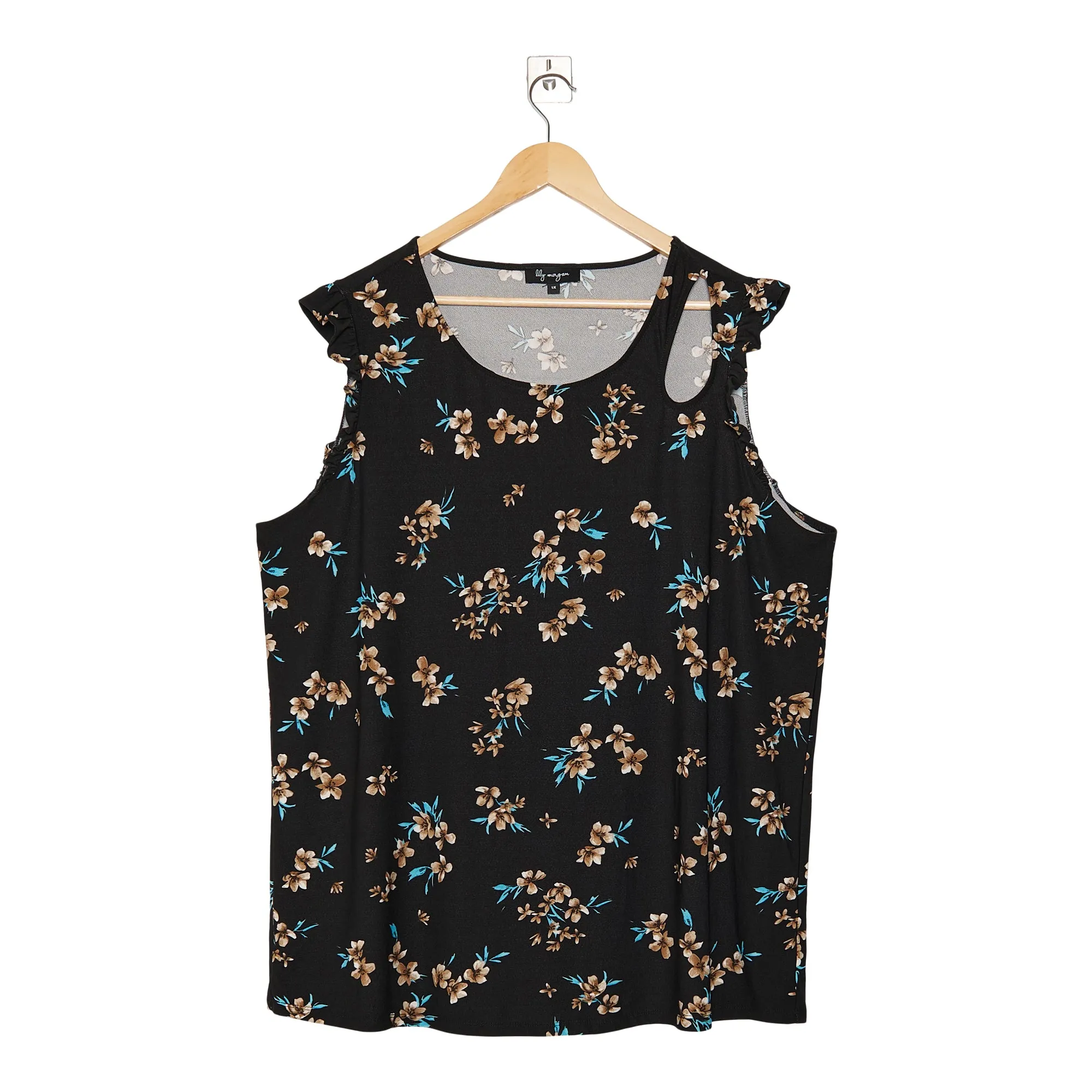 lily morgan Women's Plus Ruffle Cutout Top sold by Giant Tiger product image thumbnail 3