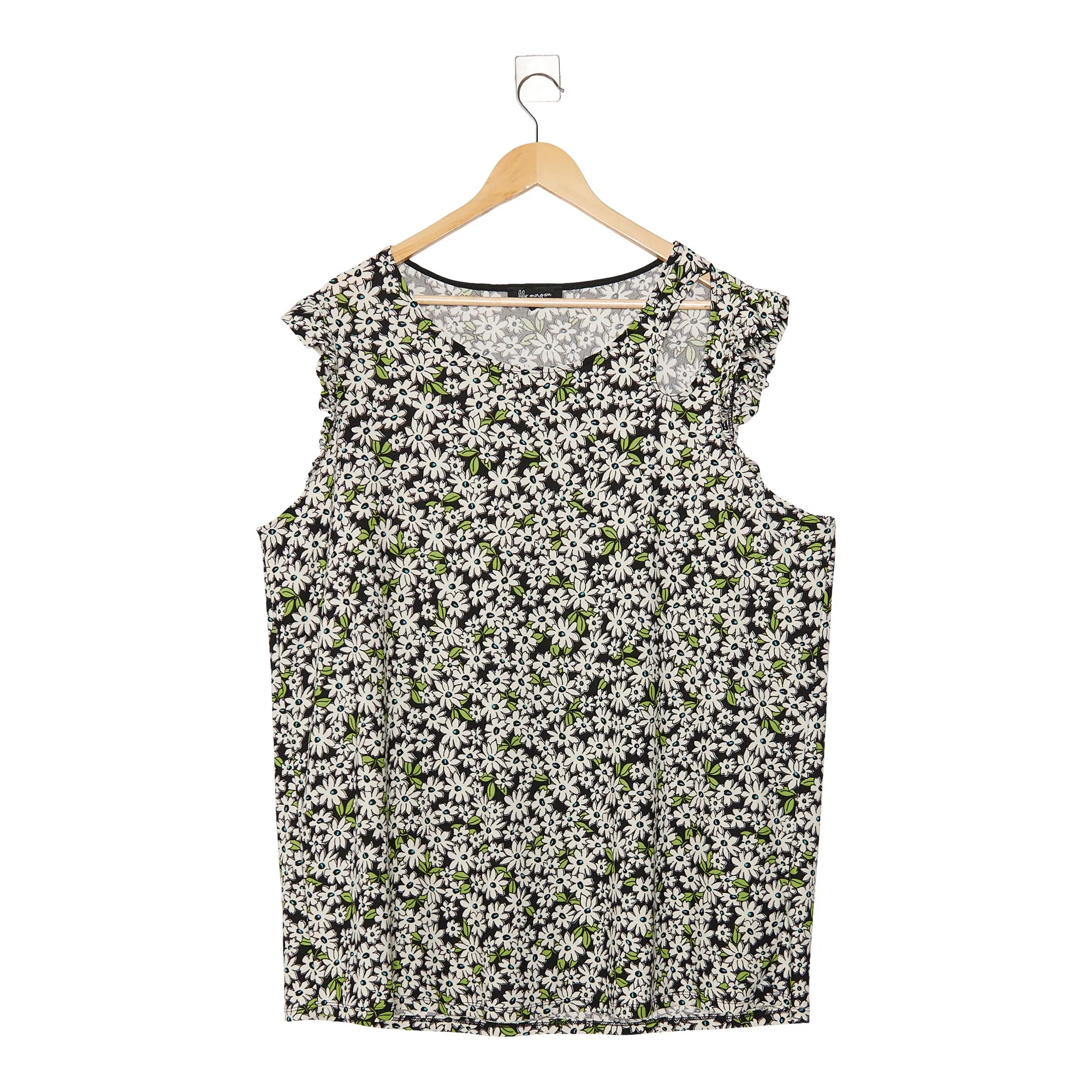 lily morgan Women's Plus Ruffle Cutout Top sold by Giant Tiger