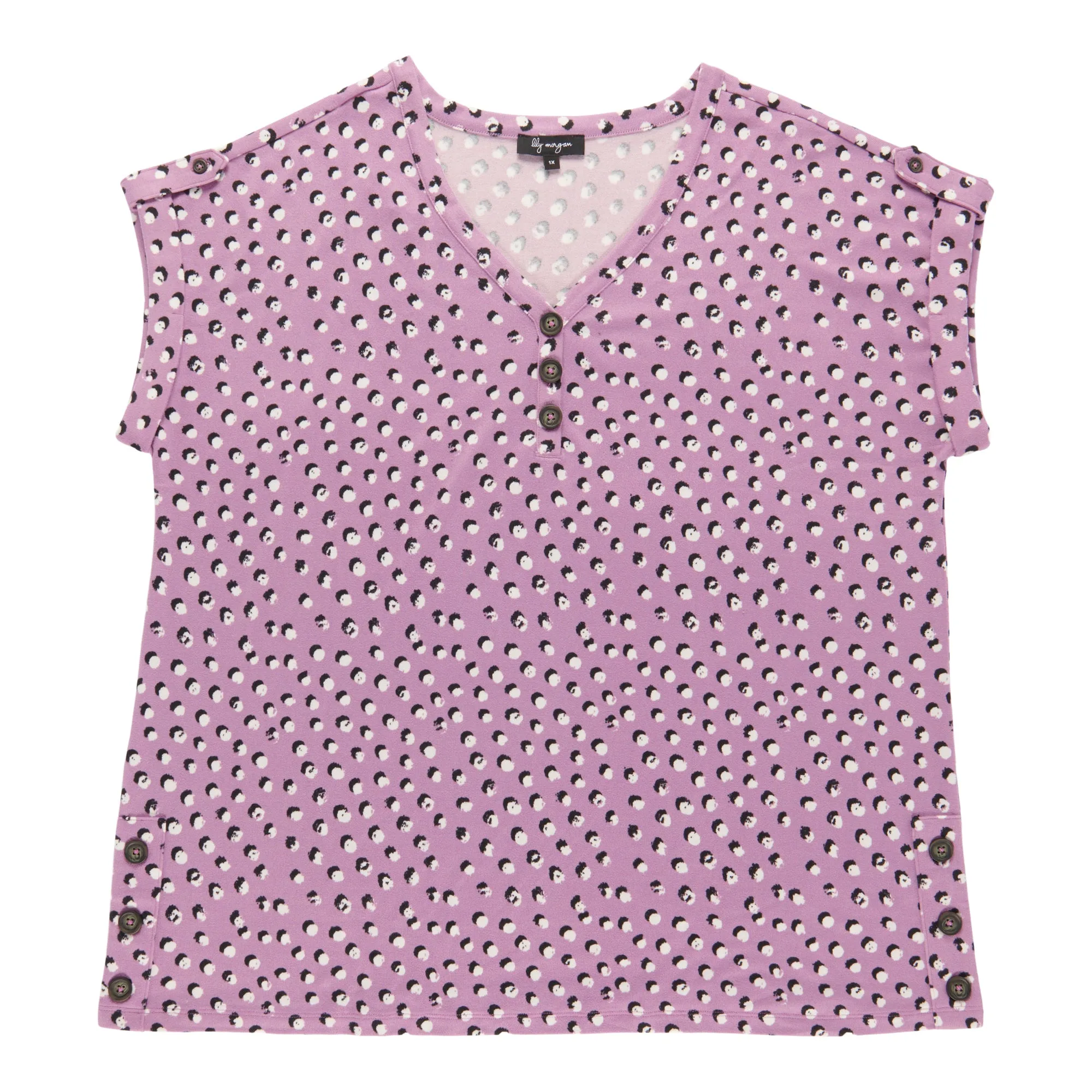 lily morgan Women's Plus Printed V-Neck Blouse sold by Giant Tiger product image thumbnail 3