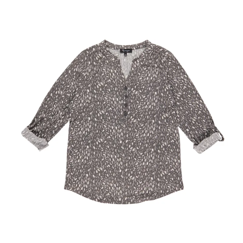 lily morgan Women's Printed V-Neck Button Blouse sold by Giant Tiger