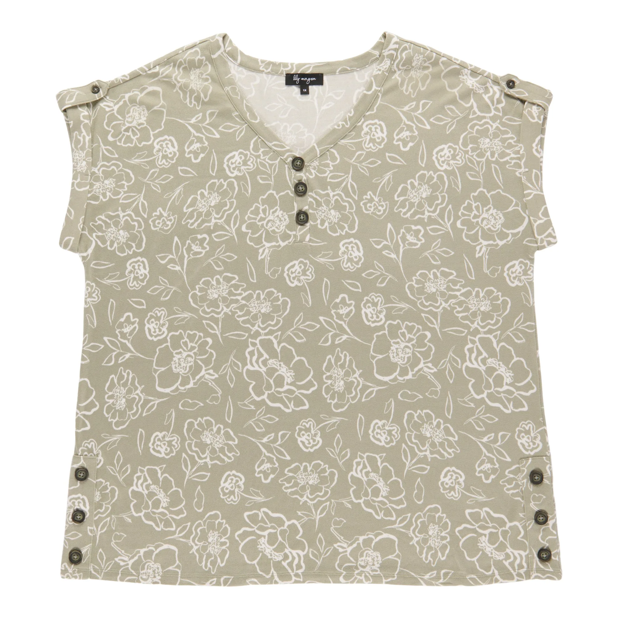 lily morgan Women's Plus Printed V-Neck Blouse sold by Giant Tiger product image thumbnail 2